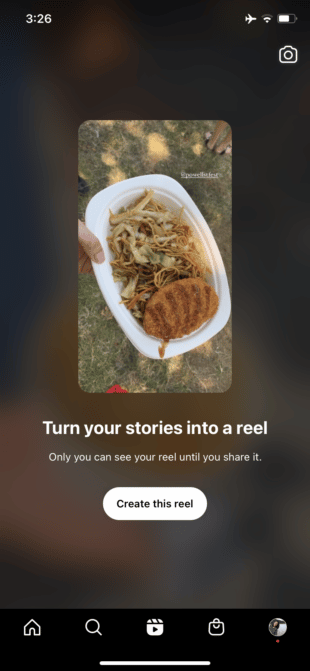 Turning existing Instagram Stories into Reels