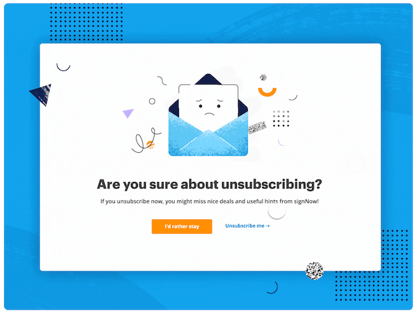 email unsubscribe example
