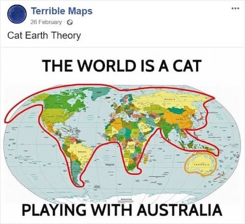 the world is a cat playing with australia
