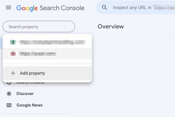 adding a new site property to google search console