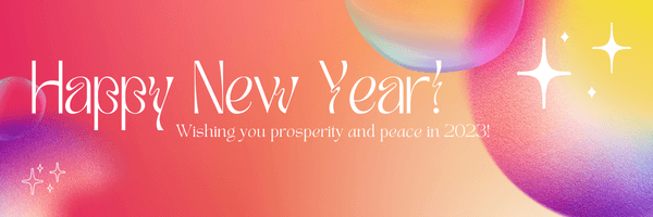happy new year wishes and greetings - email banner with bubbles