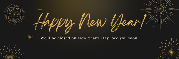 happy new year wishes and greetings - email banner with closed announcement