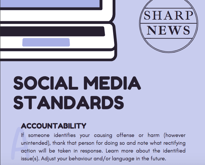 Sharp News social media standards accountability