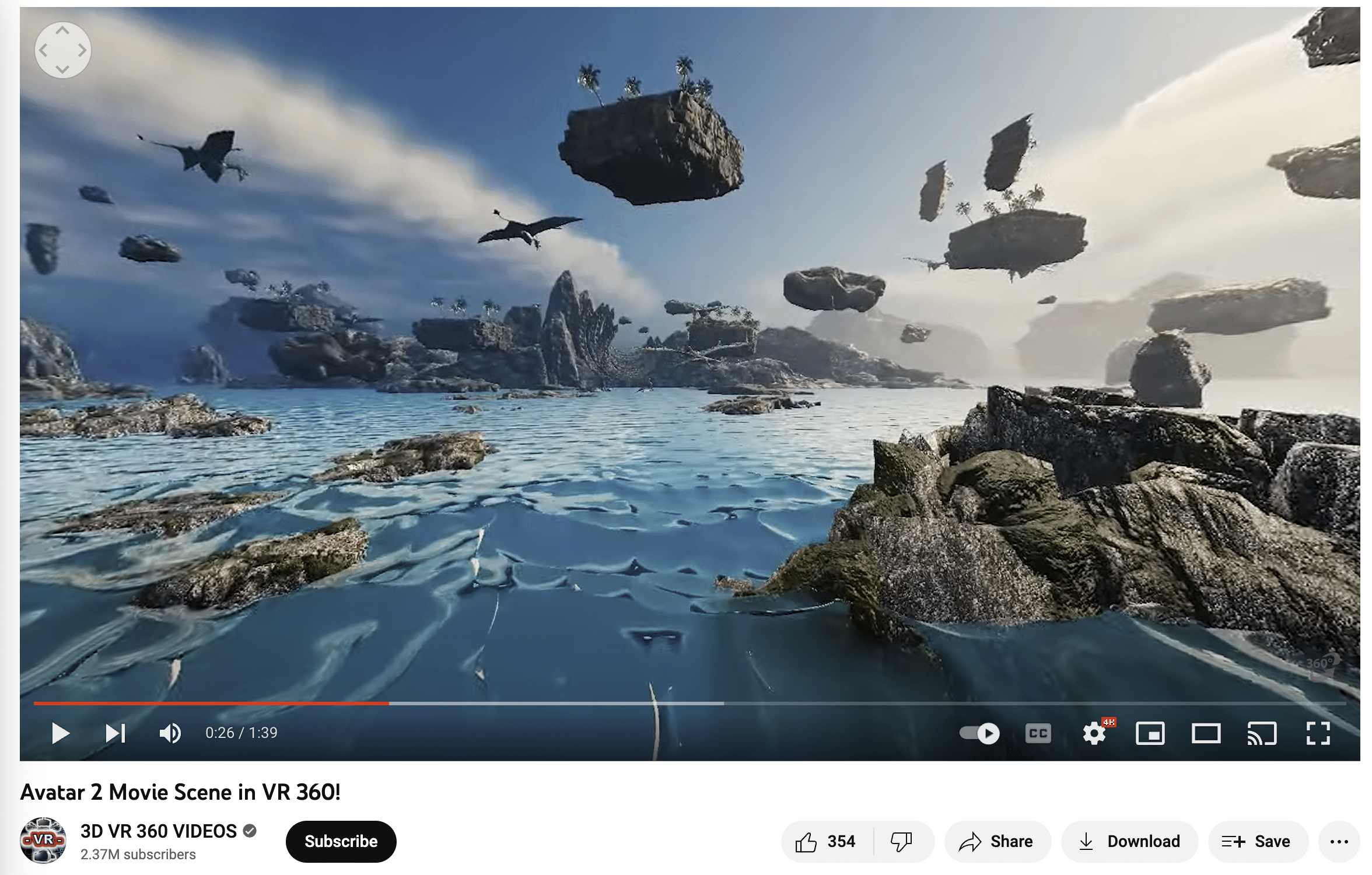 3d scenes from avatar shown in youtube video