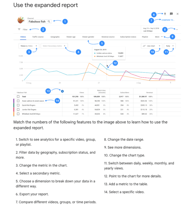 Google Support expanded report map with audience analytics