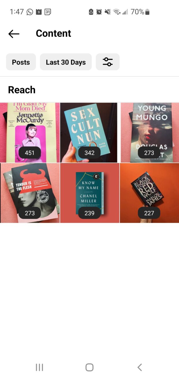 instagram content photos of books with impressions