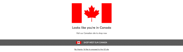 shop west elm Canada site with white space