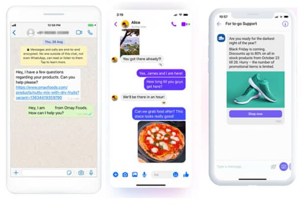social messaging app interface examples