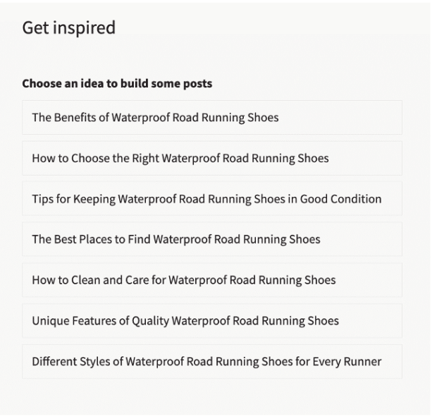 get inspired choose an idea to build some posts