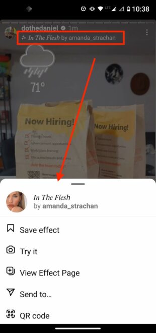 camera effects instagram story options