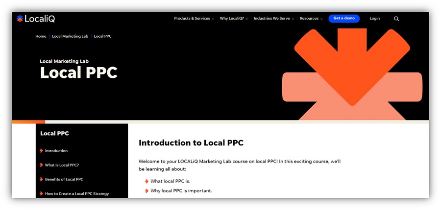 google ads training courses - localiq marketing lab local ppc course home page