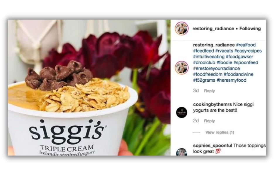How to sell on Instagram - screenshot of an Instagram post from Siggi's