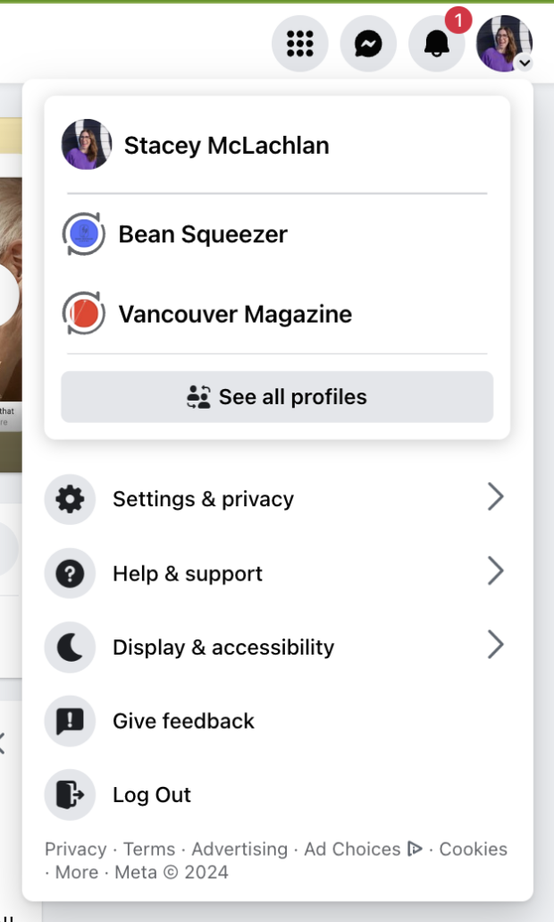 Facebook Business page personal account Bean Squeezer or Vancouver Magazine 