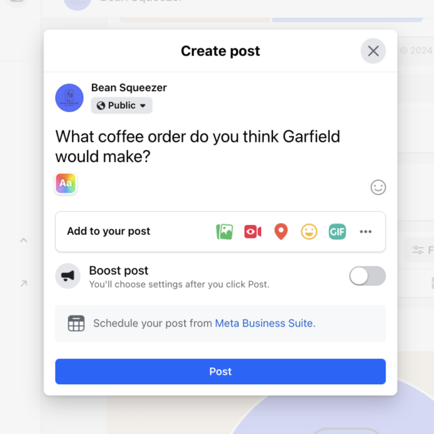 Create Post what coffee order do you think Garfield would make