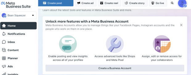 Meta Business Suite Create a Business Account