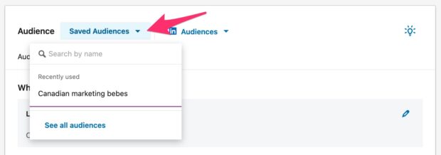 reuse audience in saved audience tab