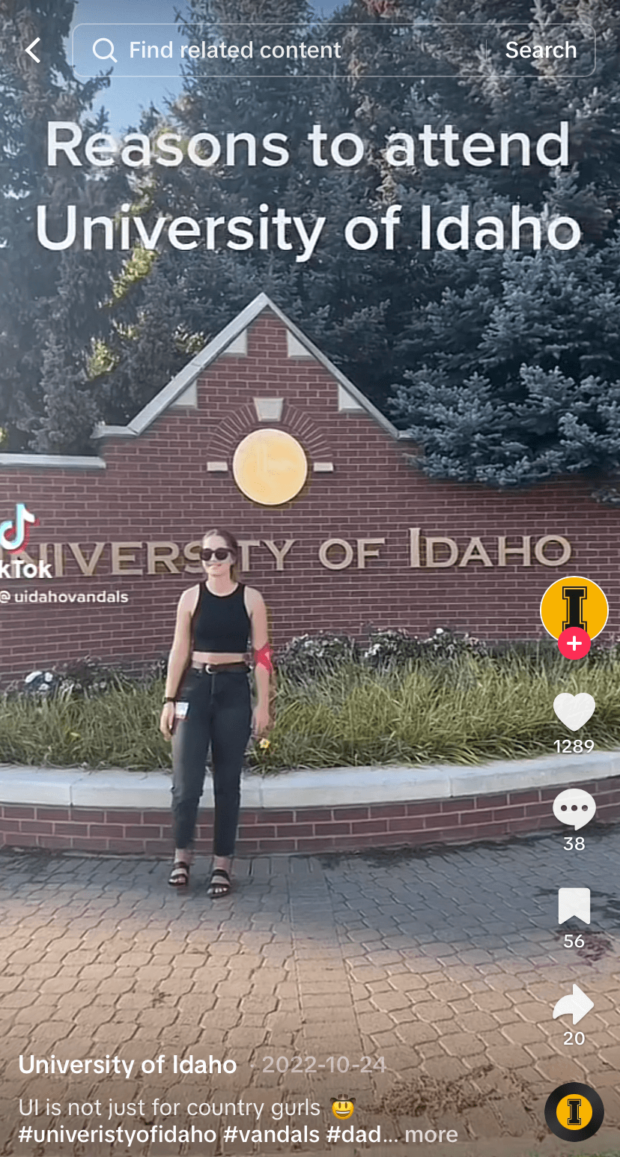 TikTok reasons to attend University of Idaho