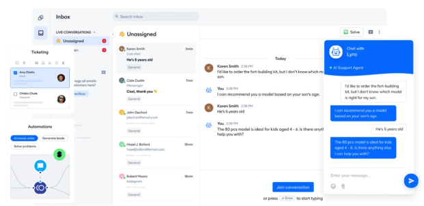 ai chatbot responses shown in tidio desktop app