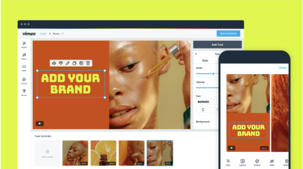 Vimeo Create template project add your brand