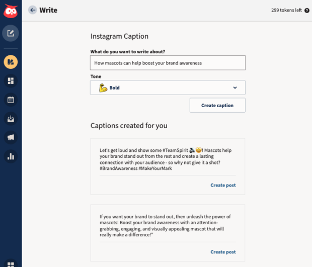 OwlyWriter AI Instagram caption generator