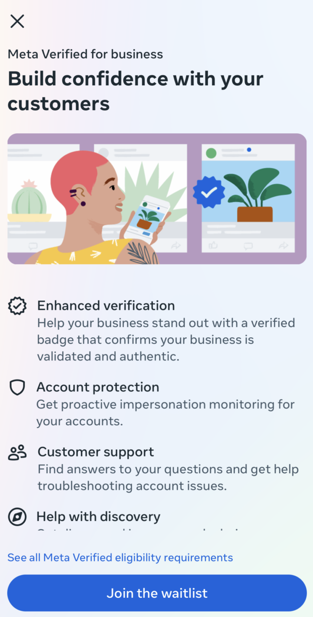 Meta Verified for business build confidence with your customers
