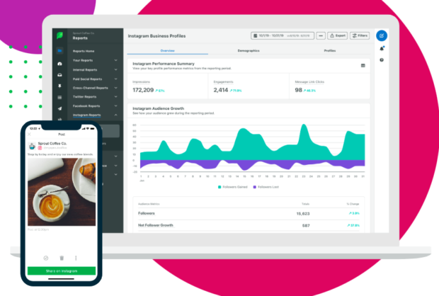 Sprout Social Instagram Business Profiles graph