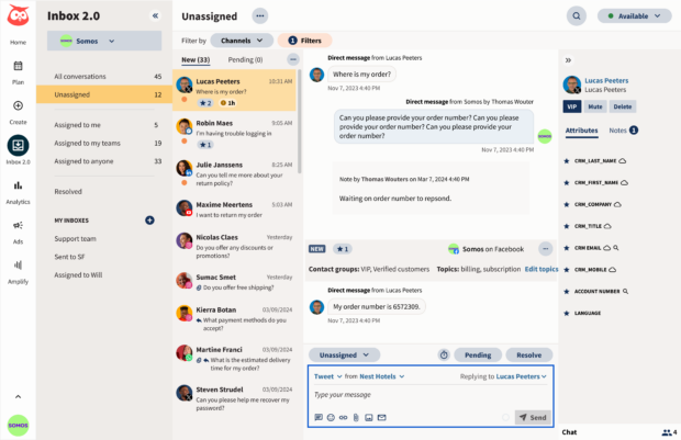 Hootsuite Inbox — a universal inbox for all social messages from different accounts and networks