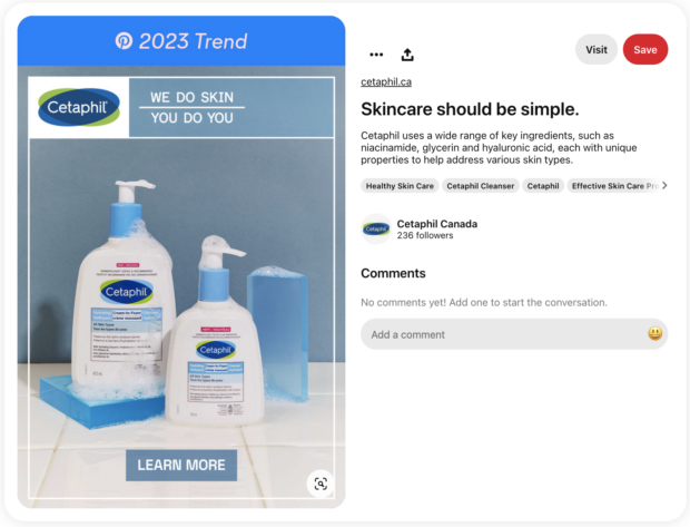 Cetaphil Canada 2023 trend simple skincare ad