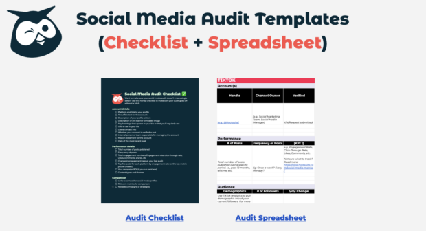 a preview of Hootsuite's social media audit template and checklist