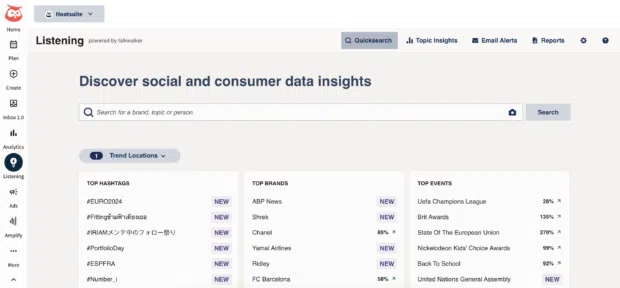 Hootsuite Listening Quick Search