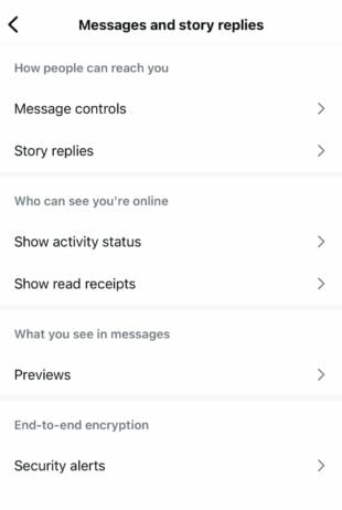 messages and story replies