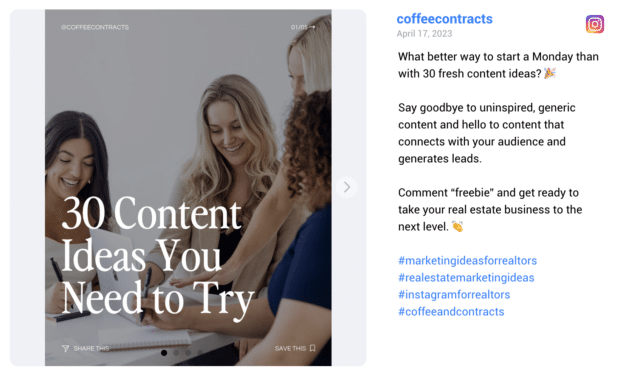 Coffee & Contracts realtor-specific Canva templates