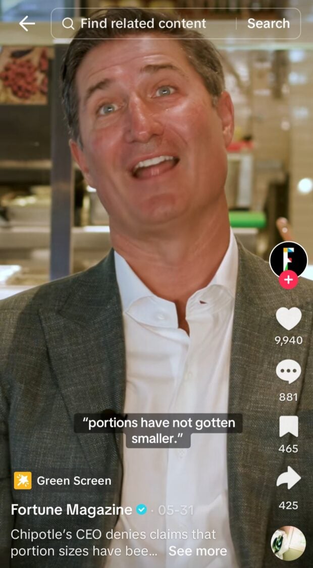 Chipotle CEO video explanation denying rumors of smaller portions