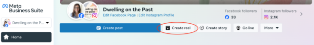 Meta Business Suite create reel