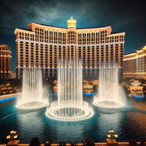 Bellagio fountains at night