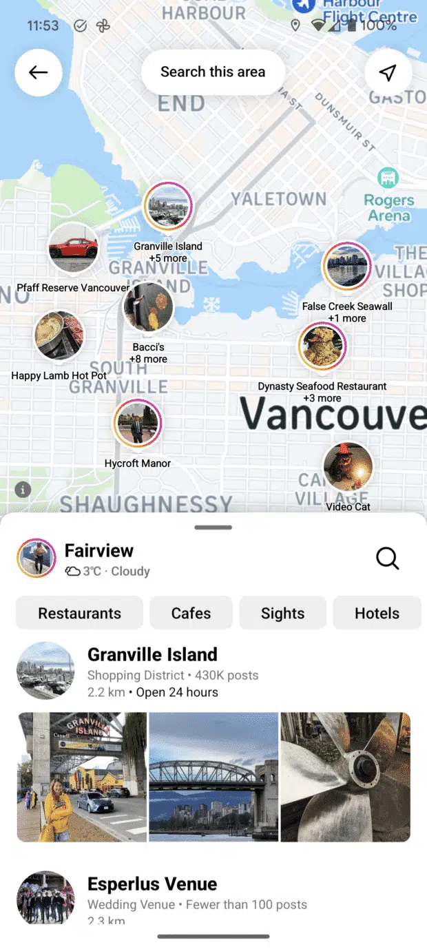 map search on instagram