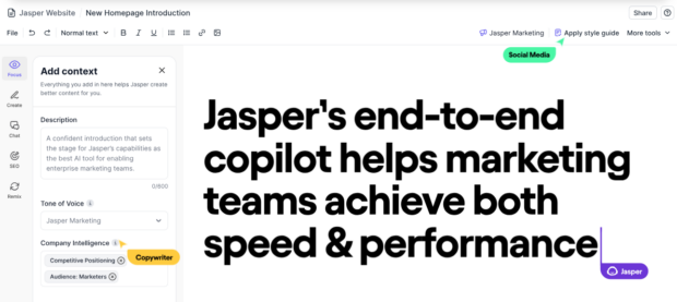 Jasper copywriting tool