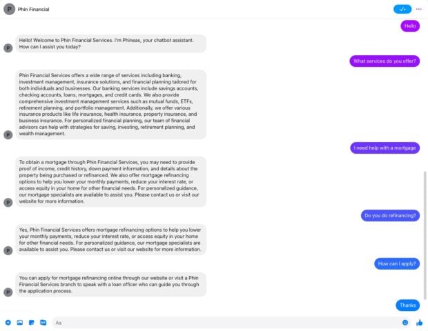 Phin Financial chatbot