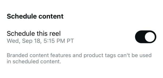 confirm scheduled time on Instagram reels scheduler