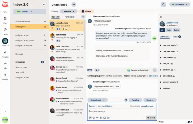 Hootsuite Inbox 2.0 messages