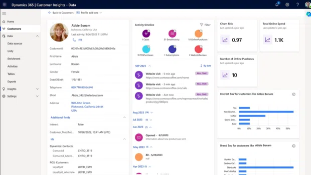 Microsoft Dynamics 365 customer insights data