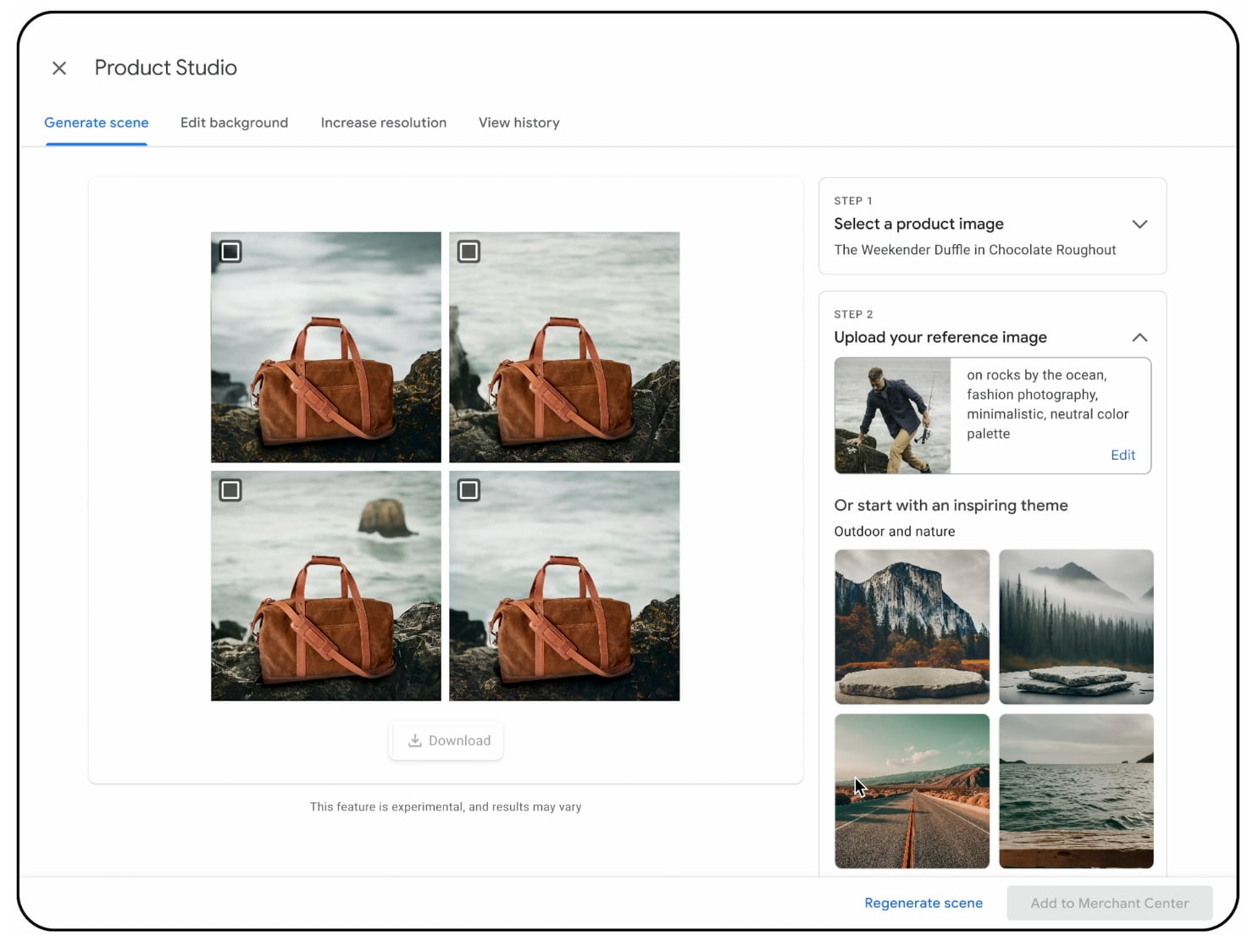 an example of editing product images with google product studio