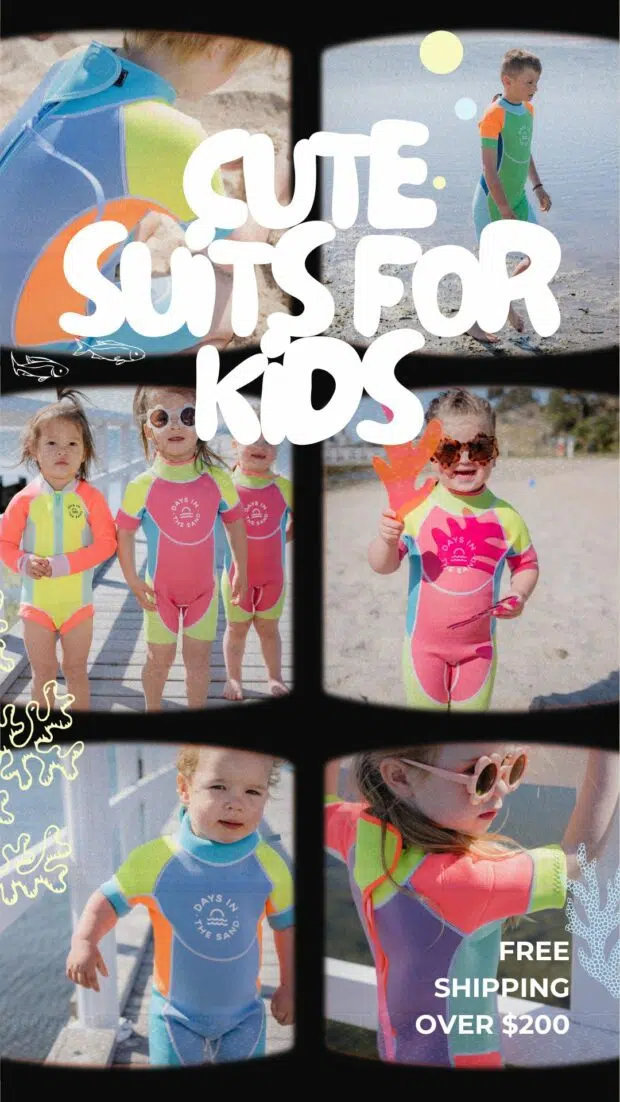 Cute suits for kids with custom fonts and images