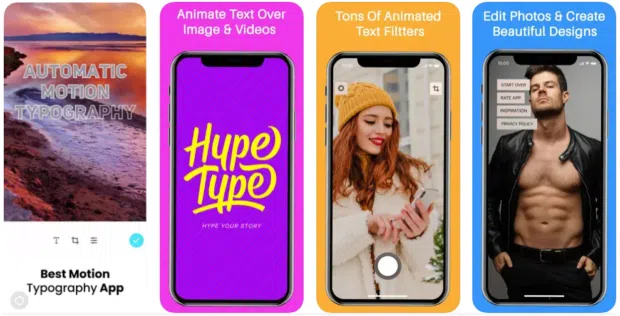 Hype Type motion typography and animated text app