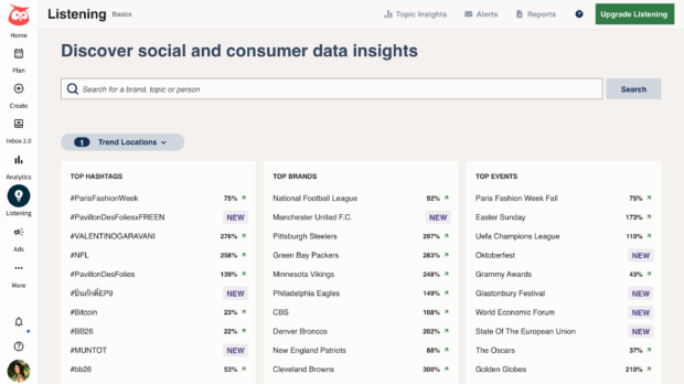 Hootsuite Listening discover social and consumer data insights