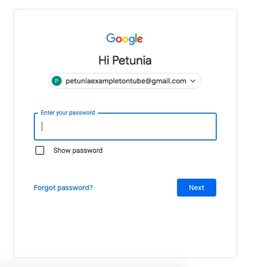 Sign in to Google account