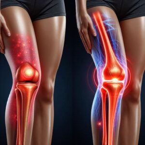 knee pain before and after red light therapy