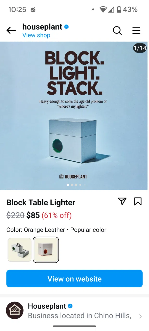 Houseplant block table lighter