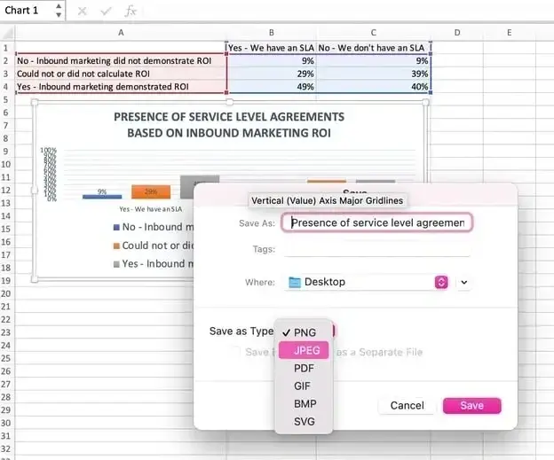 saving excel chart as jpeg