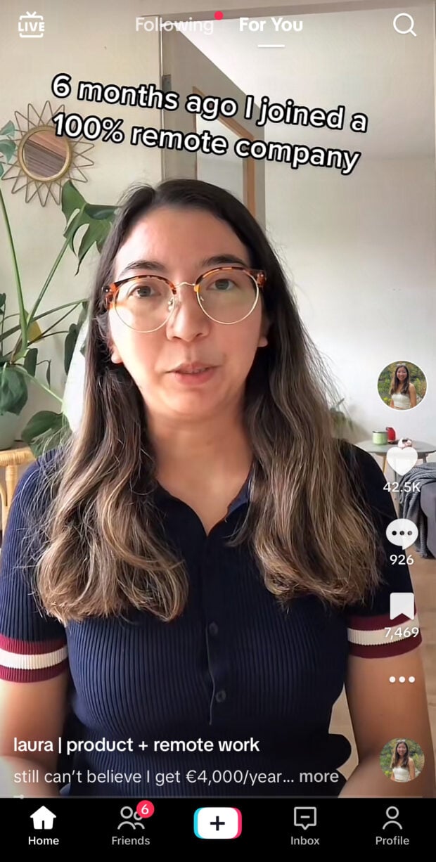 6 months ago I joined a 100 percent remote company TikTok video